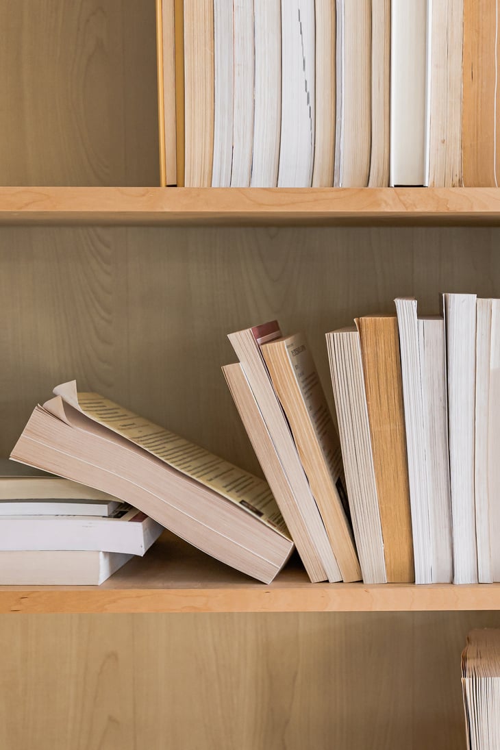 Shelves Filled with Vintage Books